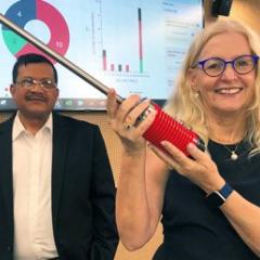 Professor Tapan Saha with Aurtra CEO Terry Woodcraft